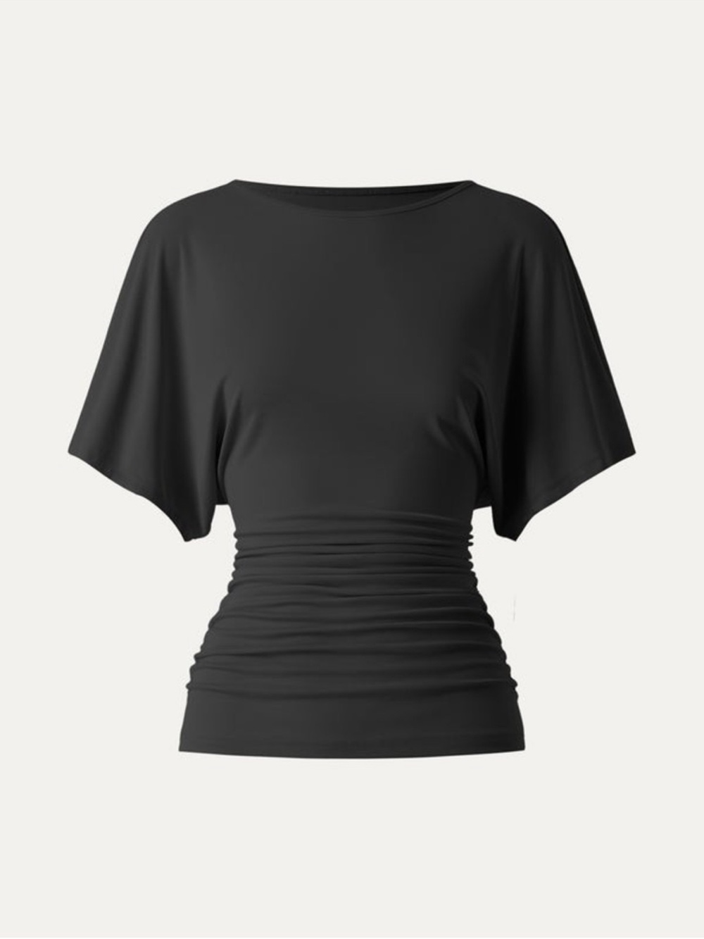 OGL Top Size XL NEW Sandwashed Effortless Boatneck Batwing Sleeve Ruched Gray